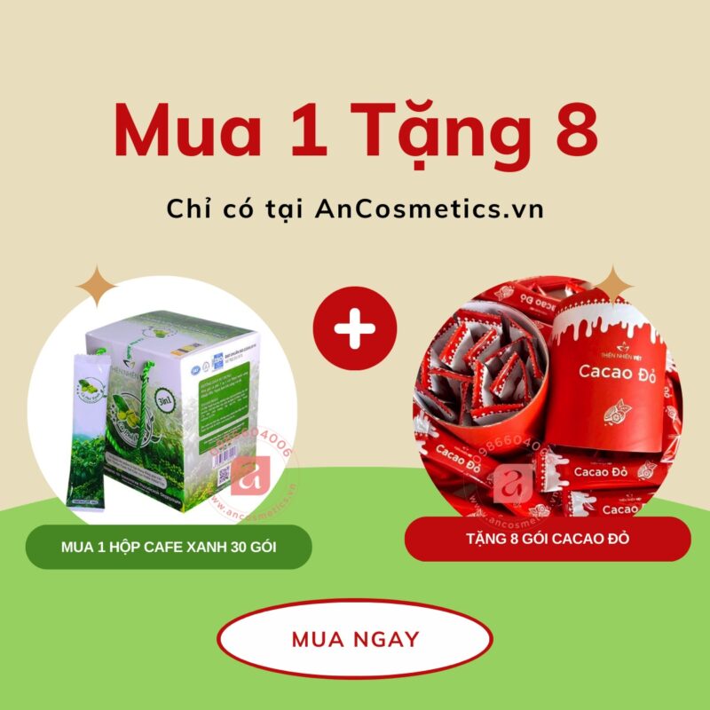 khuyến mãi cafe xanh tặng cacao đỏ