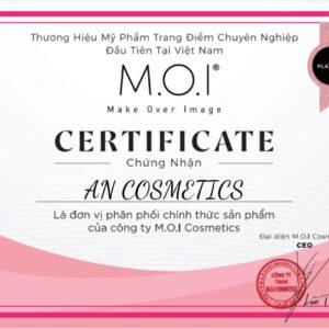 giấy chứng nhận m.o.i cosmetics