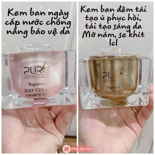 bộ kem dưỡng ngày đêm pure hàn quốc 1