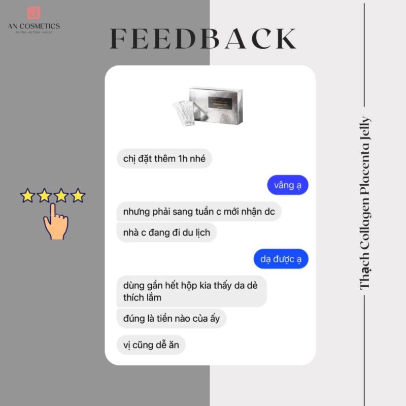 feedback Thạch Collagen Placenta Jelly nhật bản 4