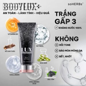 kem dưỡng trắng da body lux+ retinol soherbs 2