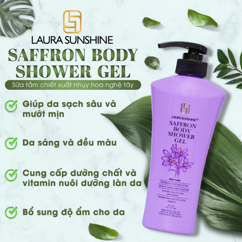 Sữa tắm nhuỵ hoa nghệ tây Laura Sunshine - Saffron Body Shower Gel (7)