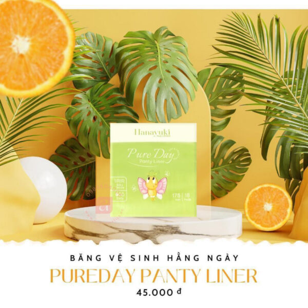 Băng vệ sinh hằng ngày Hanayuki Pure Day Panty Liner 18 miếng không cánh (5)