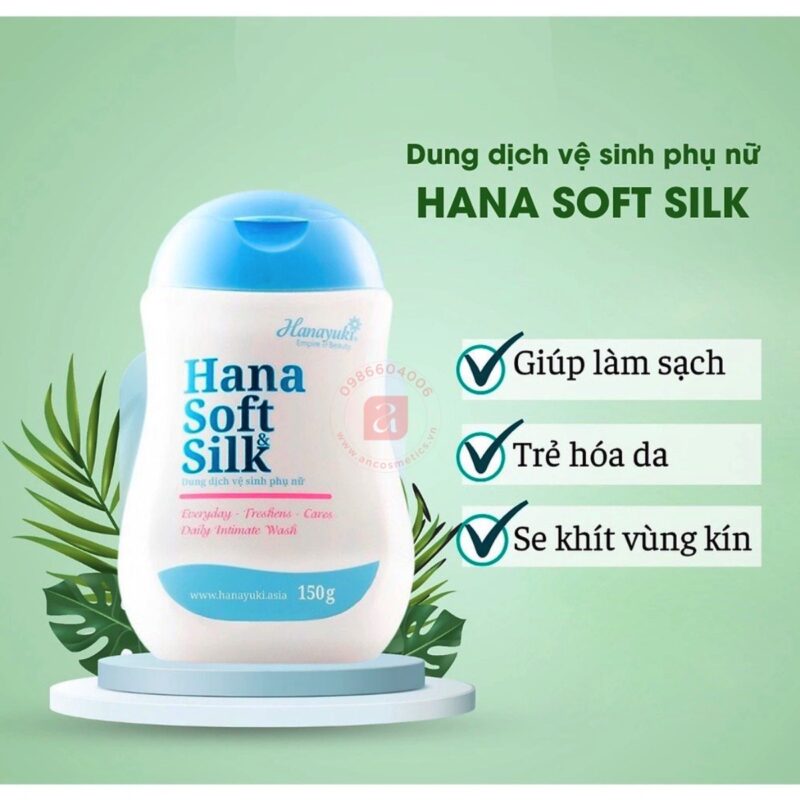 Dung dịch vệ sinh màu xanh Hanayuki Hana Soft & Silk 150g 4