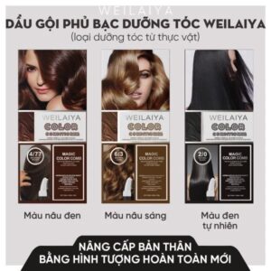 3 màu Dầu gội phủ bạc dưỡng tóc Weilaiya 1