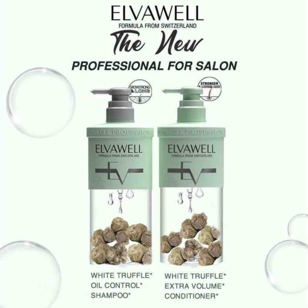 Cặp gội xả giảm rụng tóc sạch dầu bết Elvawell White Truffle Oil Control 4