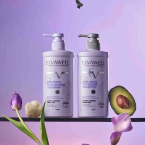 Cặp gội xả phục hồi hư tổn siêu suôn mượt Elvawell White Truffle Repairing Sampoo & Conditioner 3