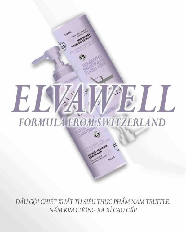 Cặp gội xả phục hồi hư tổn siêu suôn mượt Elvawell White Truffle Repairing Sampoo & Conditioner 7