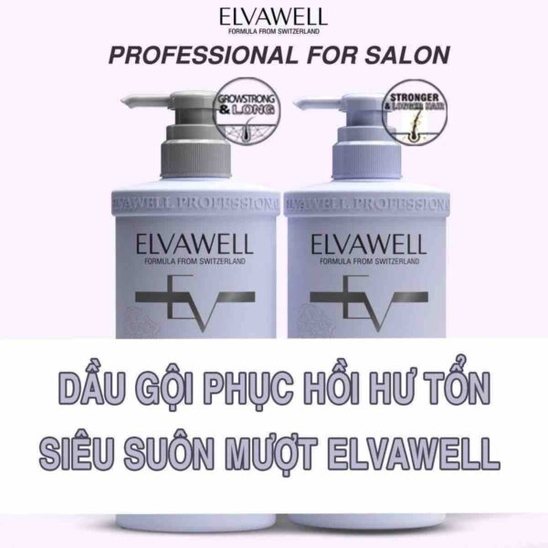 Cặp gội xả phục hồi hư tổn siêu suôn mượt Elvawell White Truffle Repairing Sampoo & Conditioner 8