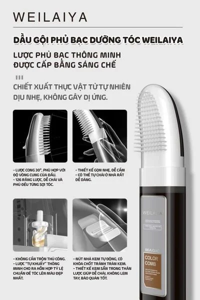 Dầu gội phủ bạc dưỡng tóc Weilaiya 3