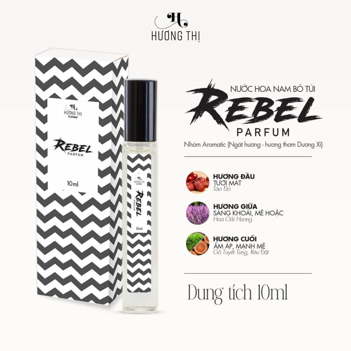 Nước hoa nam bỏ túi Rebel Hương Thị Parfum 10ml