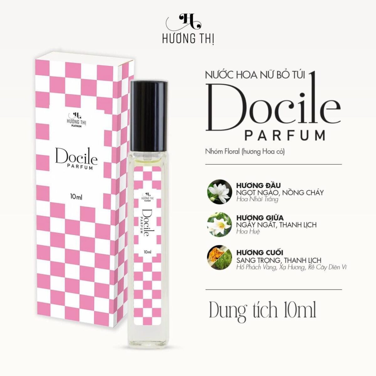 Nước hoa nữ bỏ túi Docile Hương Thị Parfume 10ml 2