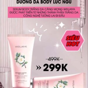 Sữa dưỡng thể trắng da hoa trà Weilaiya body lotion 6