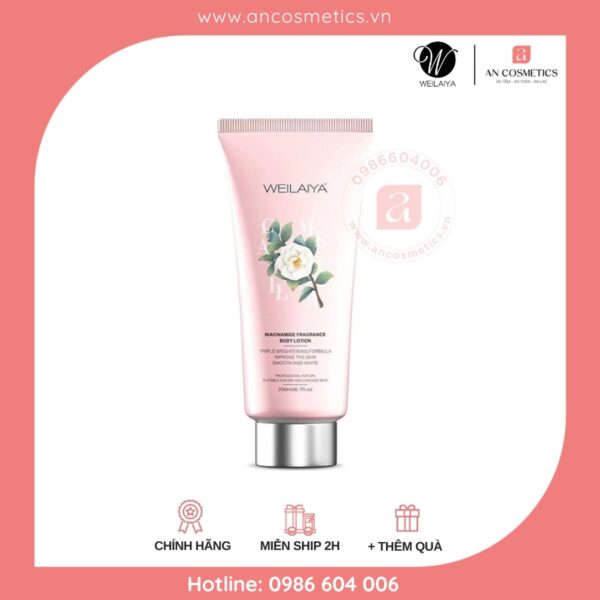 Sữa dưỡng thể trắng da hoa trà Weilaiya body lotion