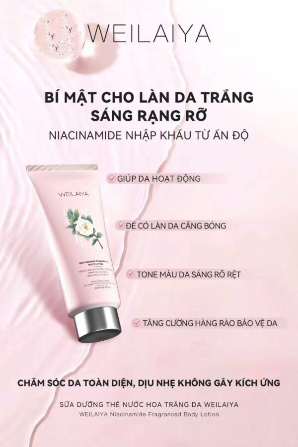 Sữa dưỡng thể trắng da hoa trà Weilaiya body lotion 8