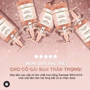 Sữa tắm trắng da cánh hoa hồng Damask Weilaiya Grand Rose Extracts Whitening Shower Gel 450ml 4