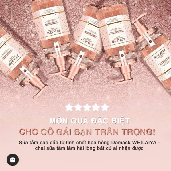 Sữa tắm trắng da cánh hoa hồng Damask Weilaiya Grand Rose Extracts Whitening Shower Gel 450ml 4