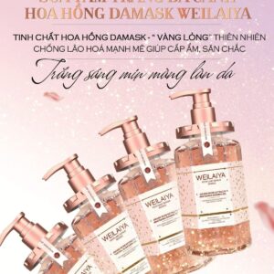 Sữa tắm trắng da cánh hoa hồng Damask Weilaiya Grand Rose Extracts Whitening Shower Gel 450ml 5