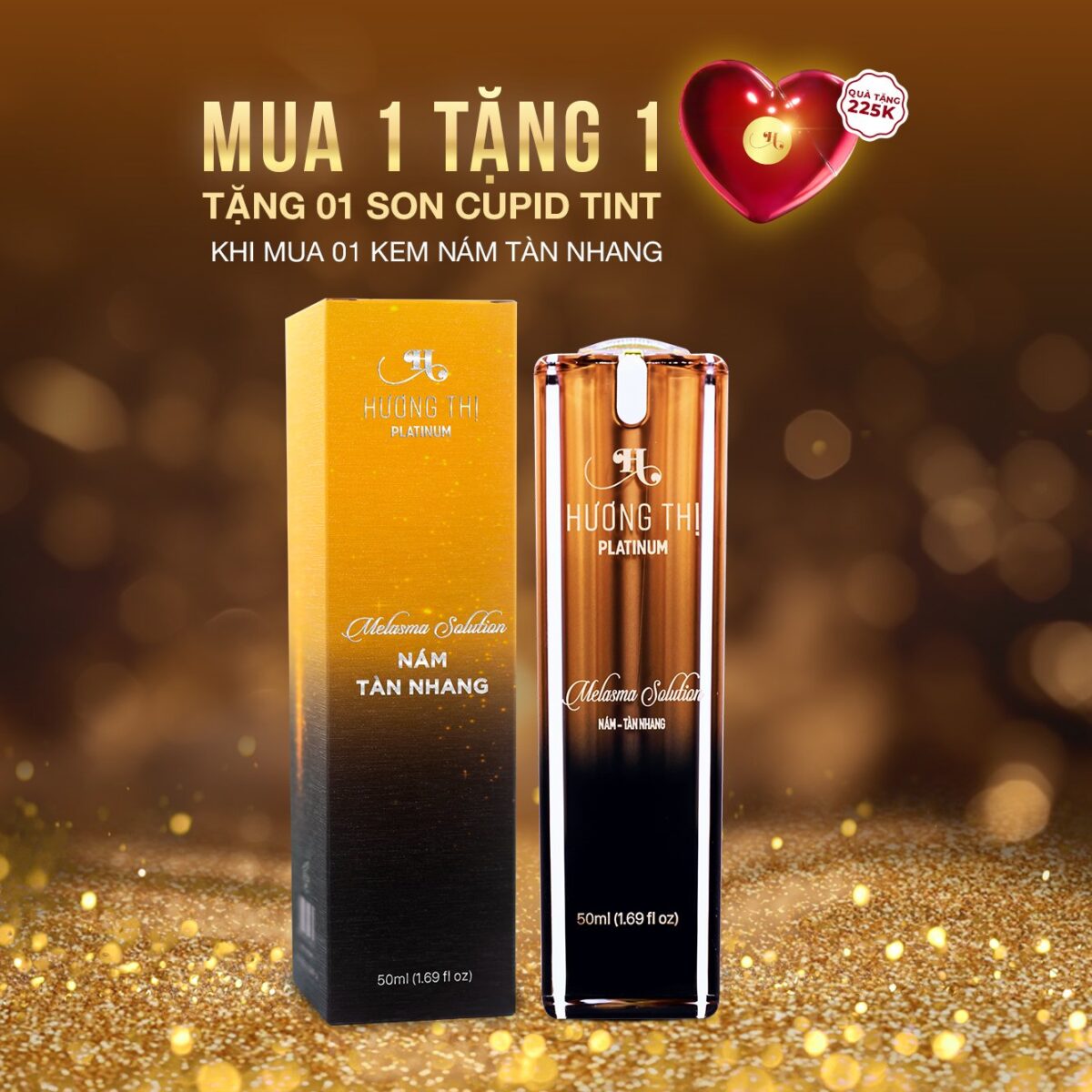 (Tặng 1 Son Tint Nước Hương Thị) Kem chữa nám, tàn nhang Hương Thị (Chai 50ml) - Bay nám sau 4 tuần KM