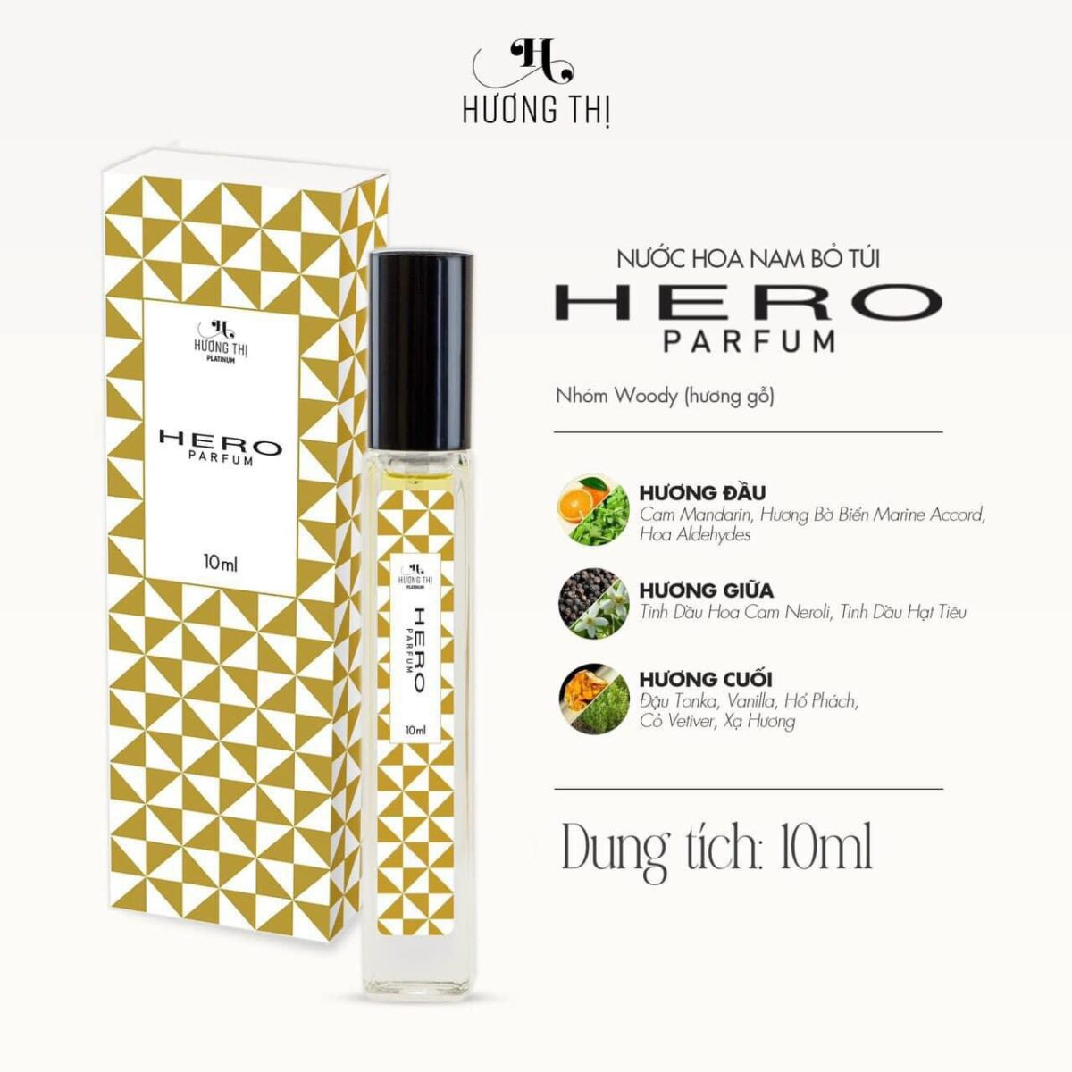 ảnh bìa Nước hoa nam bỏ túi Hero Hương Thị Parfum 10ml 0