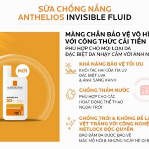 Kem chống nắng dạng sữa La Roche-Posay Anthelios Invisible Fluid SPF 50 50ml - 4