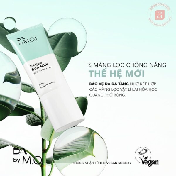 kem chống nắng thuần chay da by m.o.i vegan sunmilk 50ml (6)