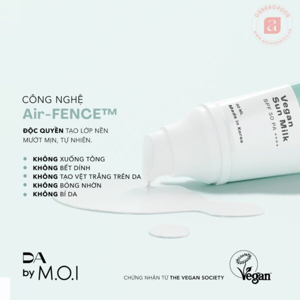 kem chống nắng thuần chay da by m.o.i vegan sunmilk 50ml (7)