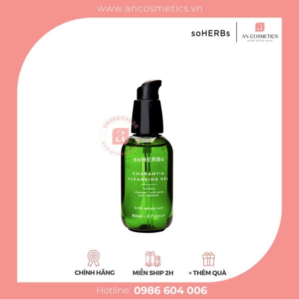 Sữa rửa mặt khổ qua ngừa mụn Charantia Cleansing Gel soHERBs 3