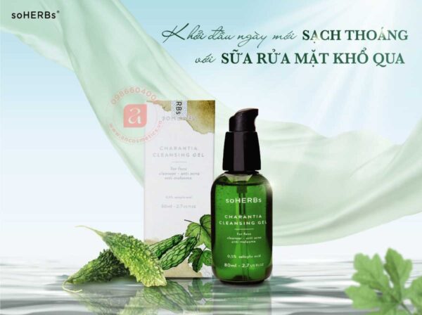 Sữa rửa mặt khổ qua ngừa mụn Charantia Cleansing Gel soHERBs