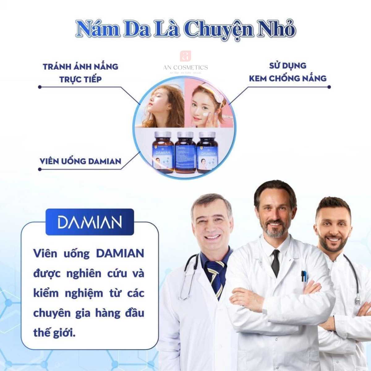 viên uống trắng da damian 9