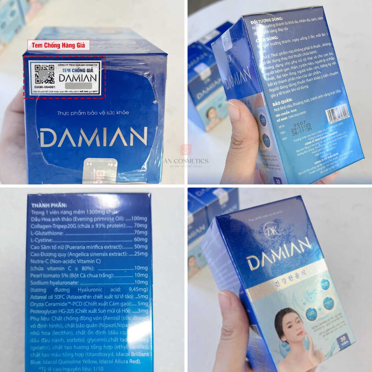 viên uống trắng da damian 8