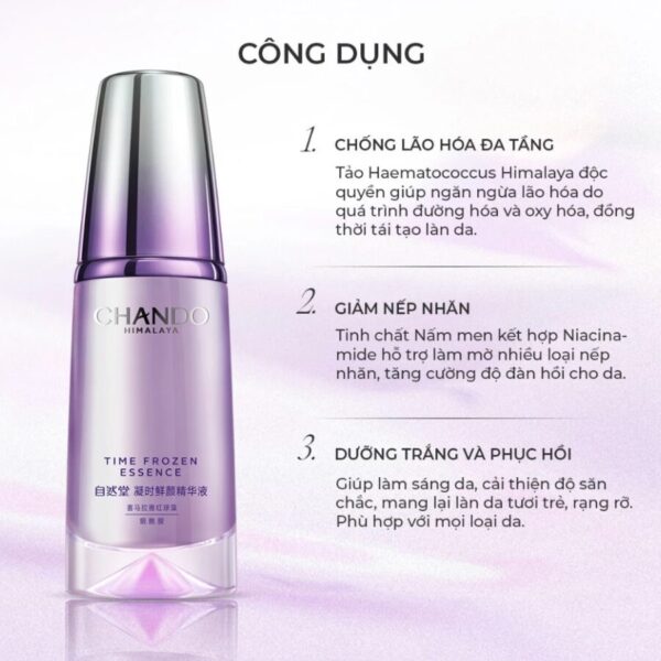 Tinh chất hỗ trợ da lão hoá cho làn da CHANDO Himalaya Time Frozen Aging Resistance Activating Essence 40ml (2)