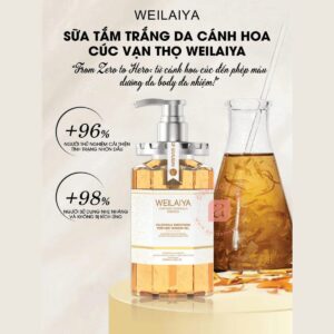 Sữa tắm trắng da cánh hoa cúc vạn thọ Weilaiya 450ml (6)